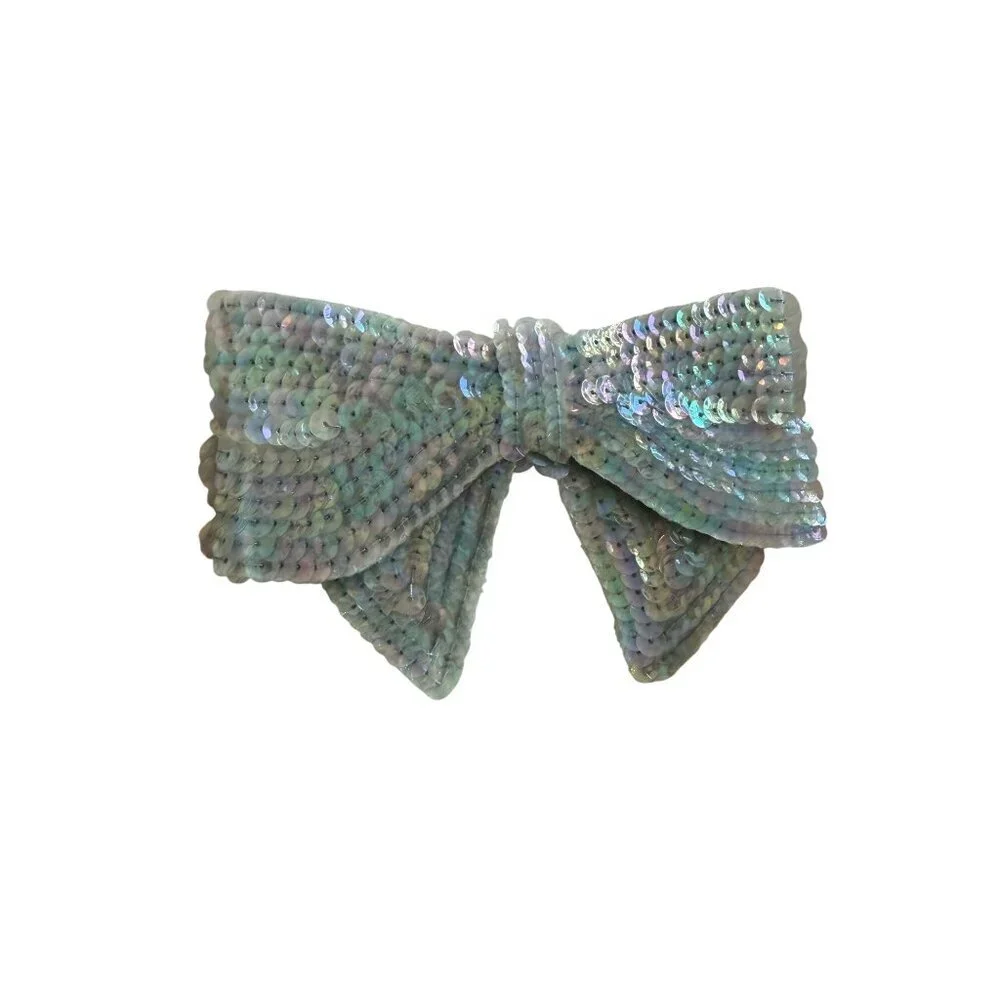 Bundle of 3 Vintage Beaded Sequin Appliques Flower Bows